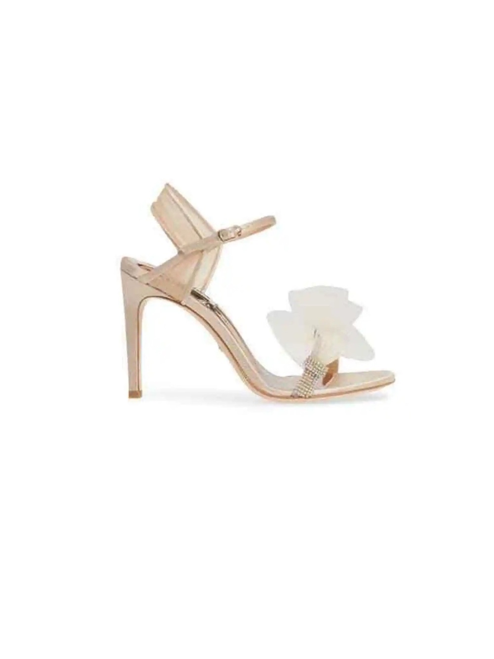 Badgley Mischka Rose Gold Floral-Accent High Heel Sandal
